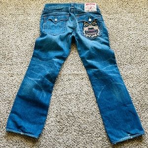 True Religion Straight jeans button flap pockets sz 33x34